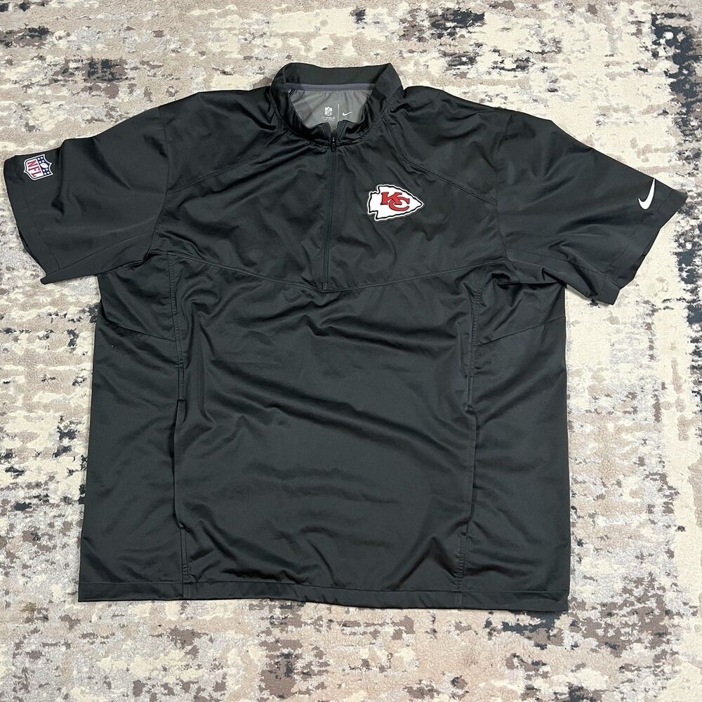 Gray Nike Dri-Fit Kansas City KC Chiefs Pullover SS Sideline Jacket Men's 2XL
